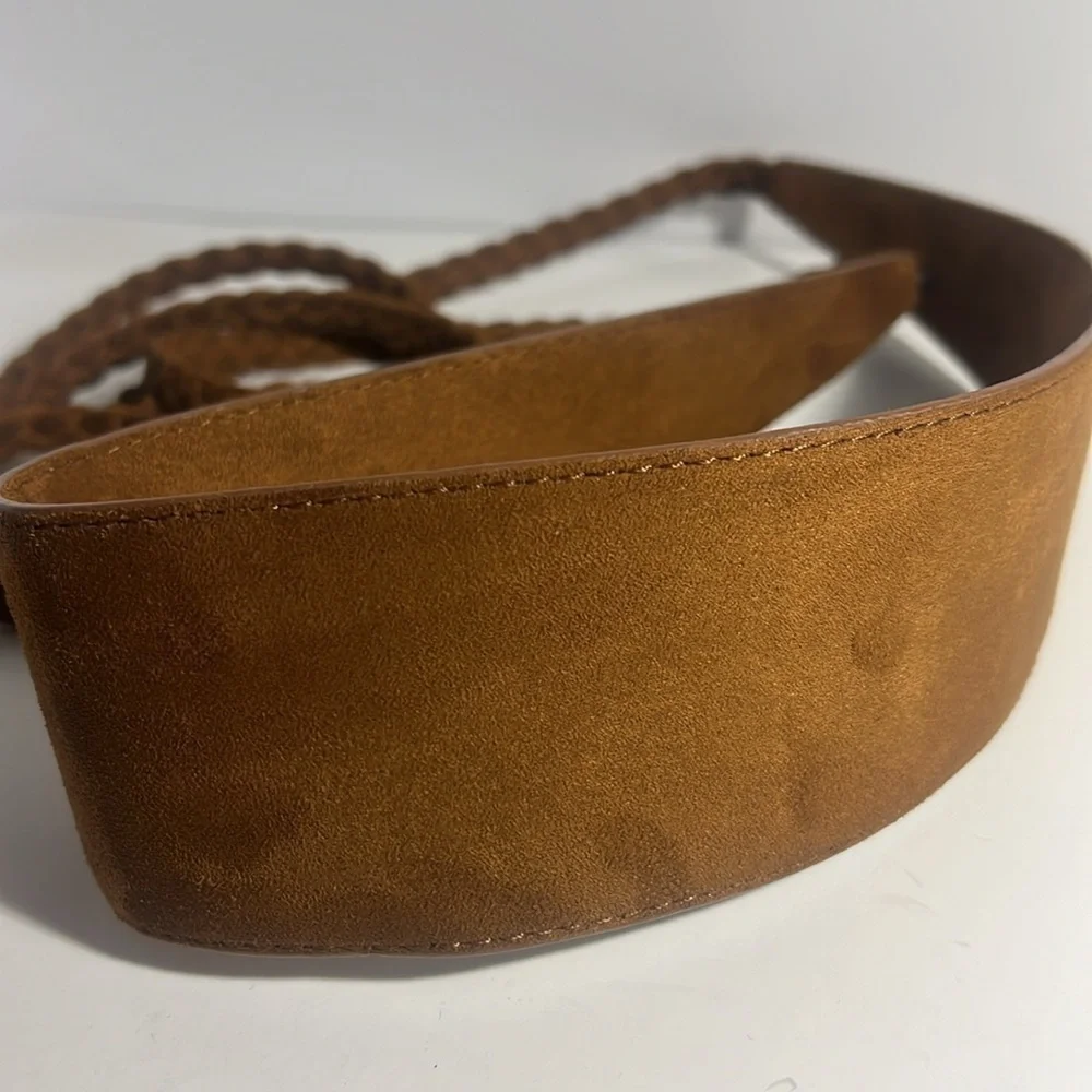 Express one size belt saude obi belt fringe Y2K mocha mouse western